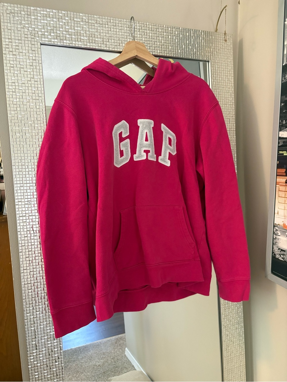 GAP Hooded Sweatshirt in Bright Pink